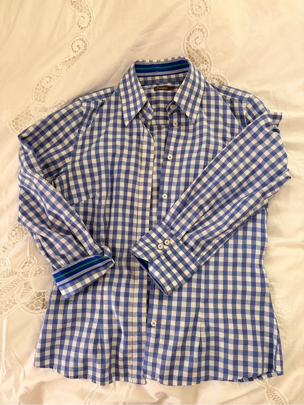 J Mcluaghlin Blue Gingham Women’s Button-Up Shirt